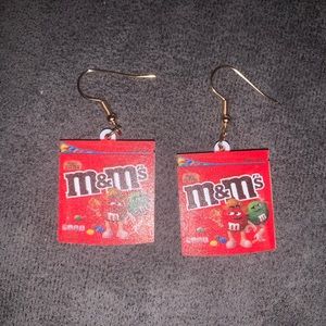 M and M Candy Snacks Products Earrings -54